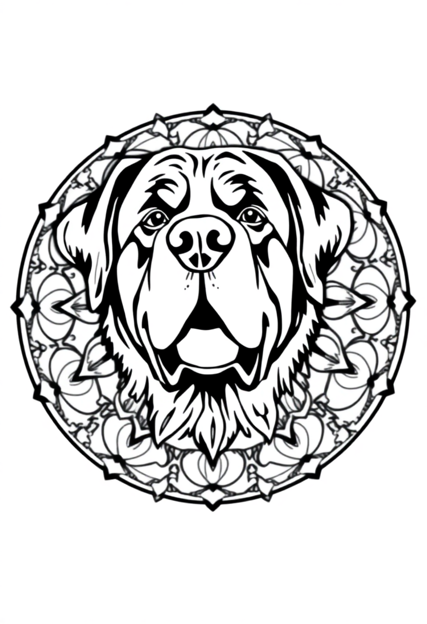 Saint Bernard Rescue Dog coloring page, free printable