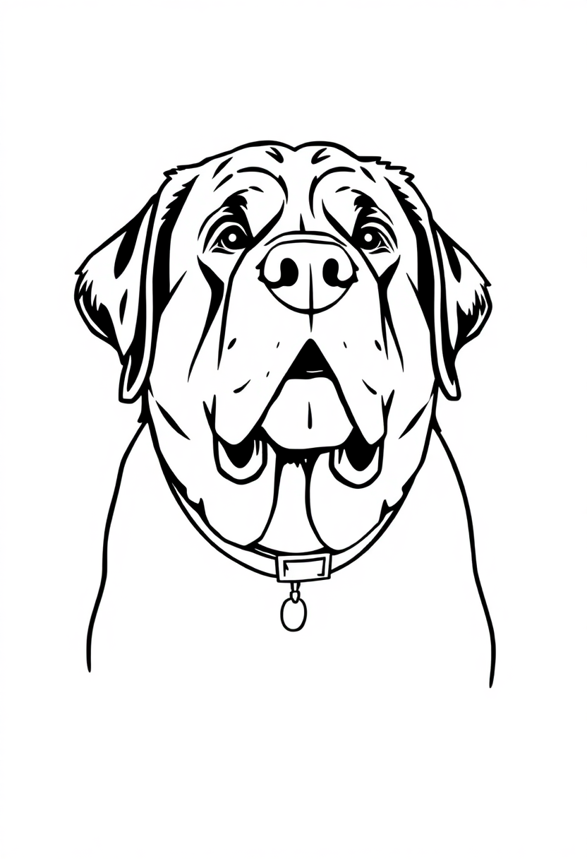 Saint Bernard Rescue Dog coloring page, free printable