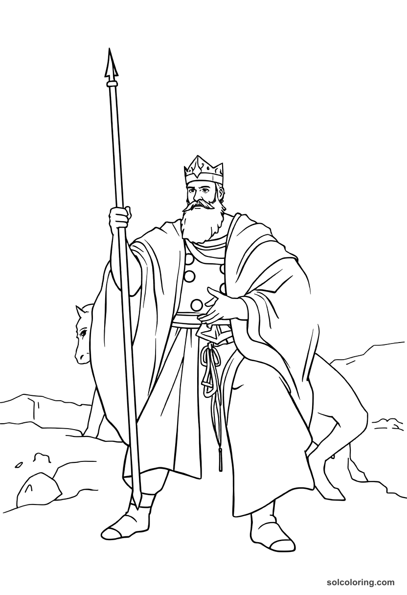 Simple Saladin at the Battle of Hattin coloring page, free printable simple style