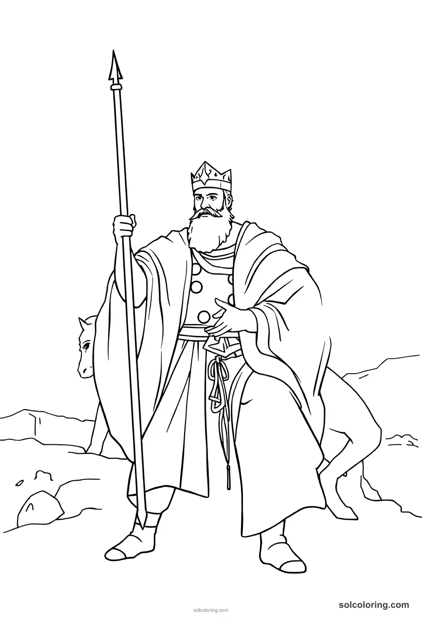 Simple Saladin at the Battle of Hattin simple coloring page for kids