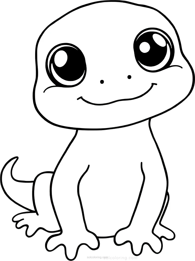 Salamander coloring page for kids