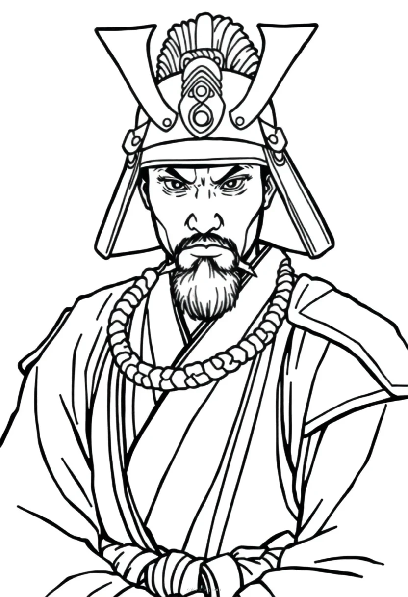 Samurai Cute Cartoon coloring pages