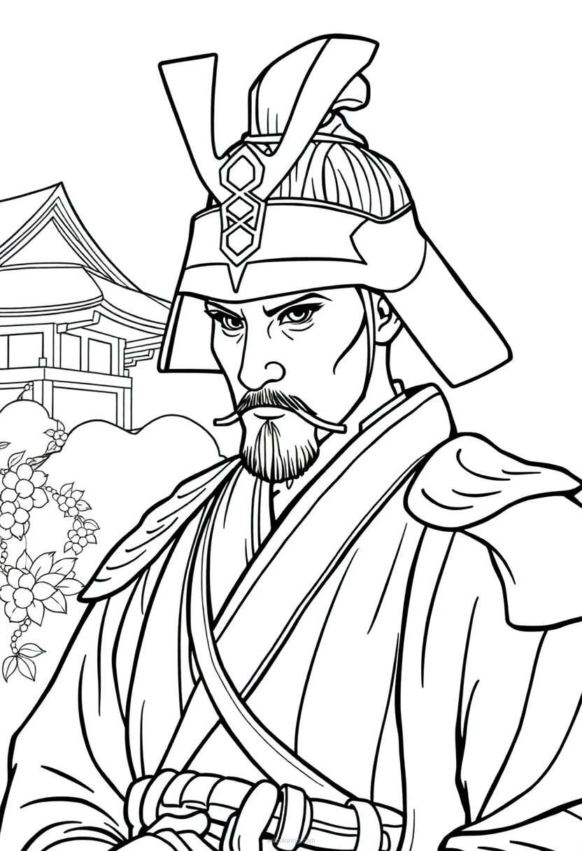 Samurai Simple coloring pages