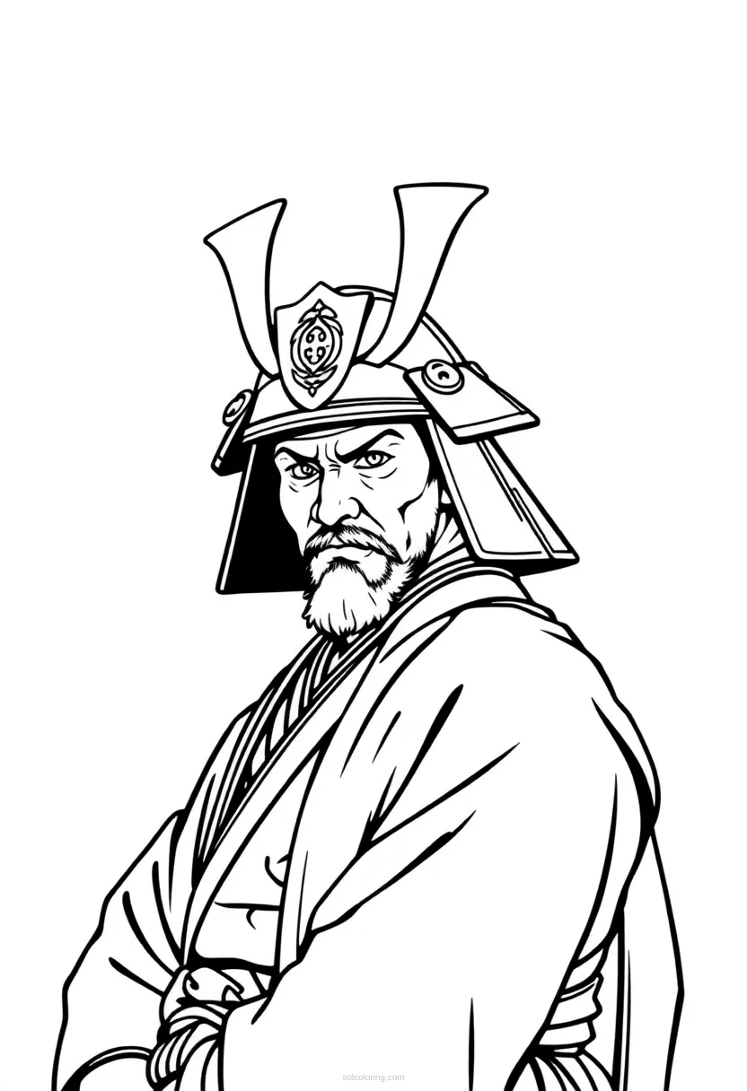 Samurai Warrior Leader coloring pages