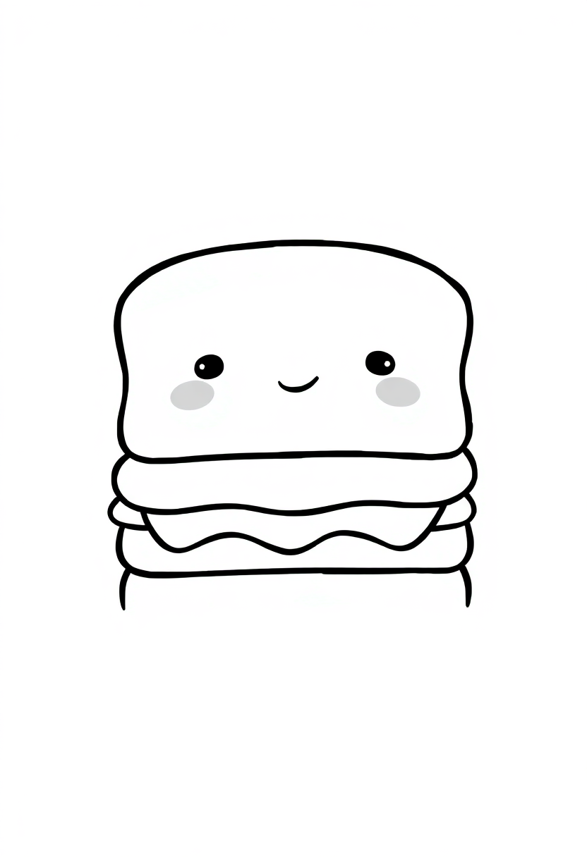 Sandwich coloring page, free printable