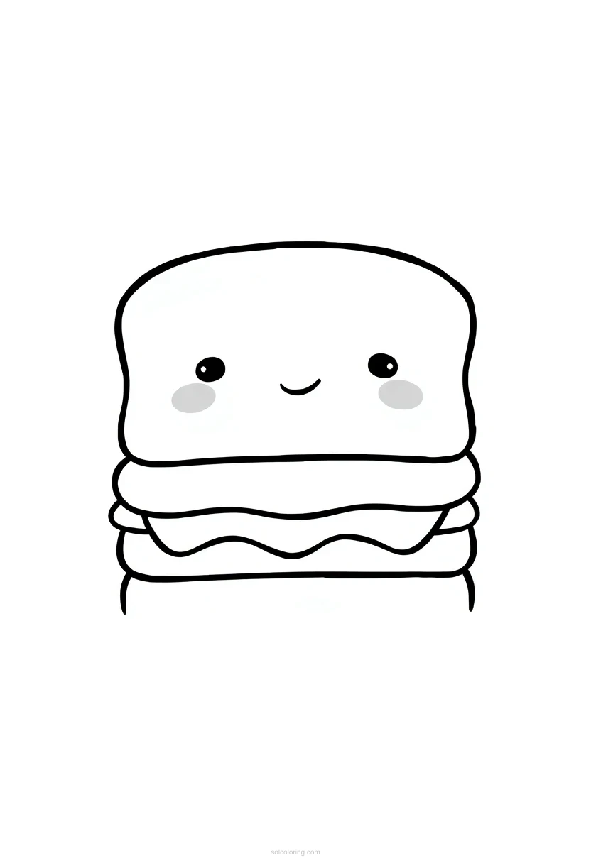 Sandwich coloring page for kids