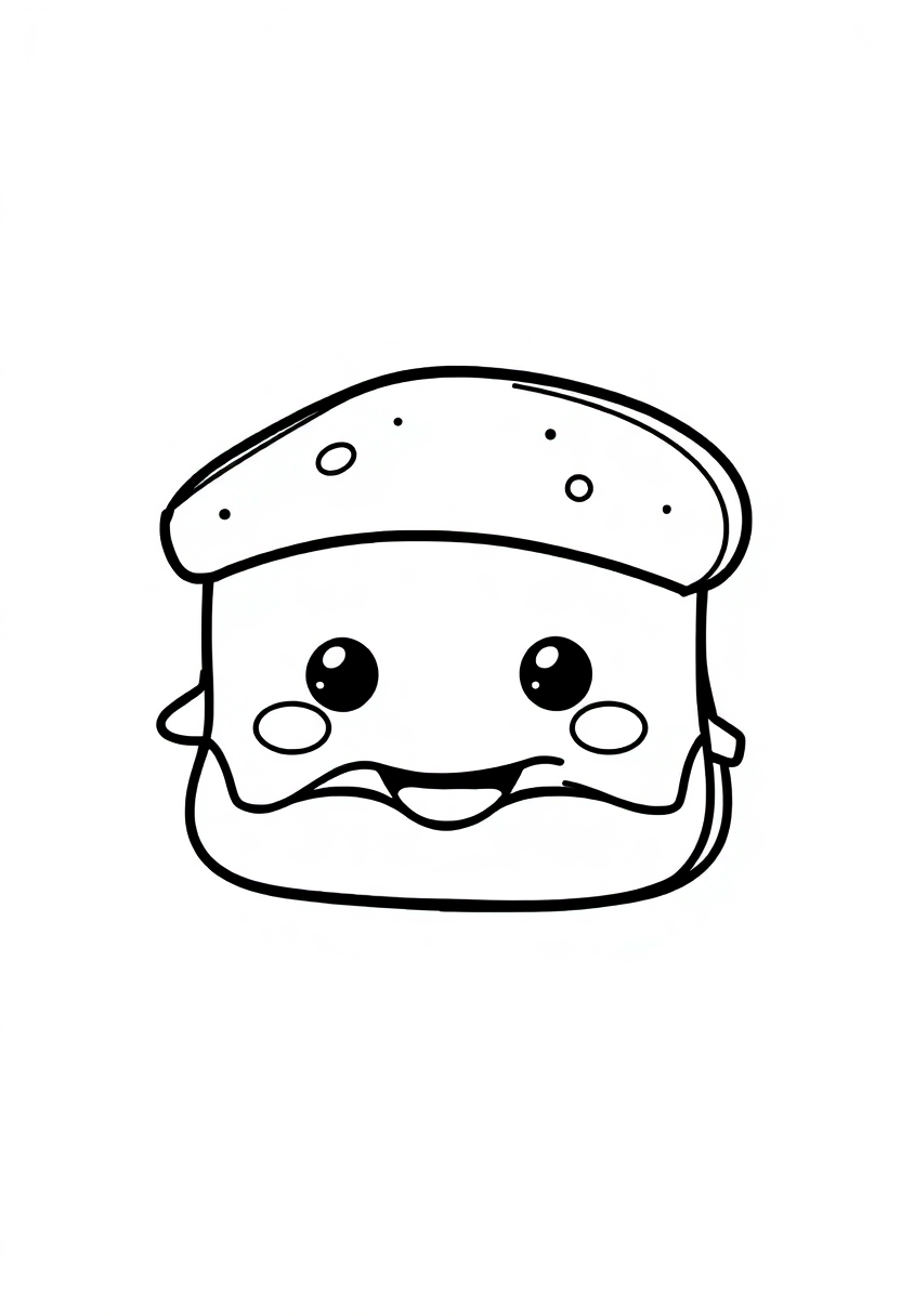 Sandwich coloring page, free printable