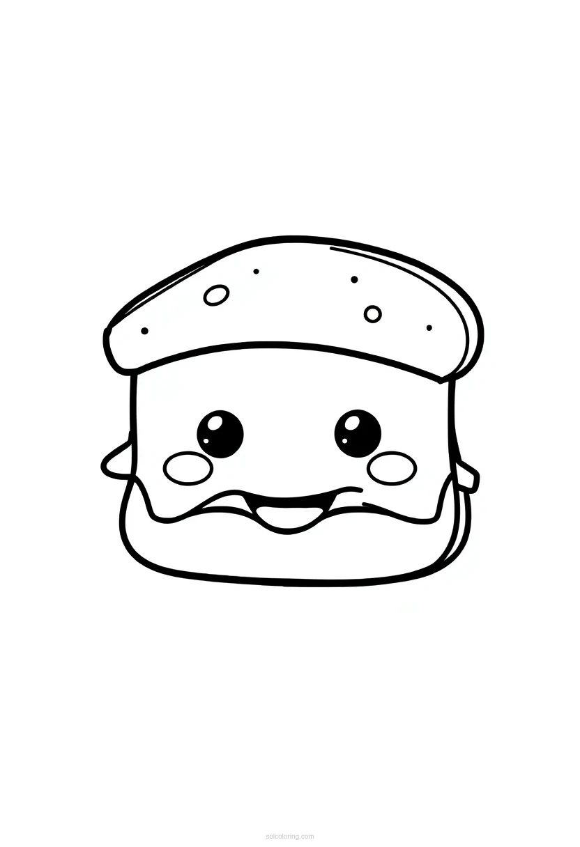 Sandwich coloring page for kids