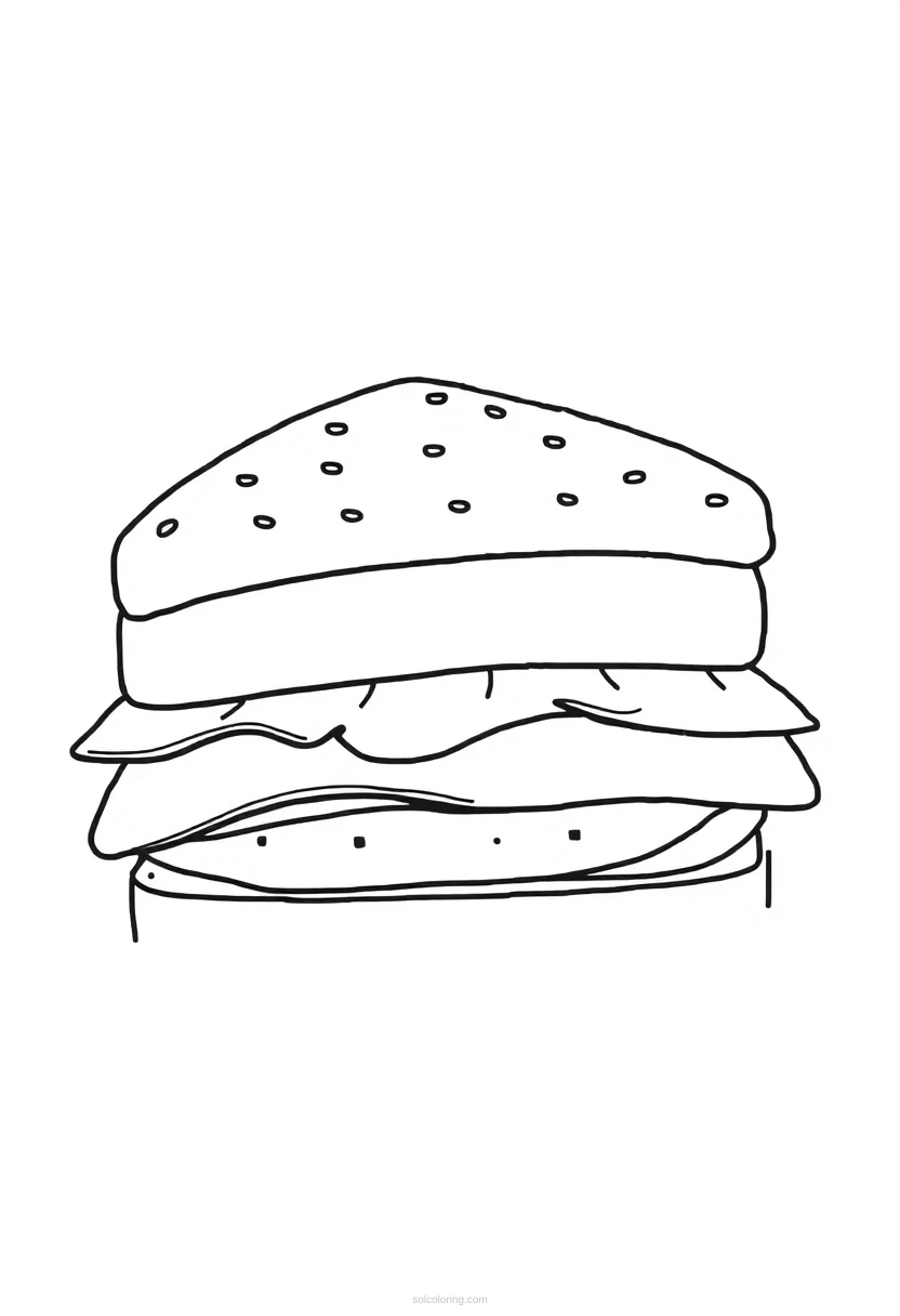 Sandwich coloring page for kids
