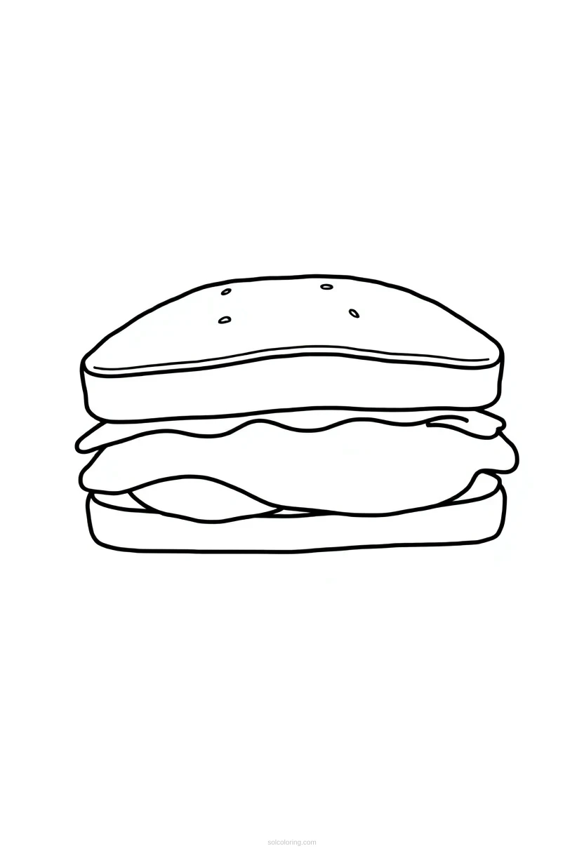 Sandwich coloring page for kids