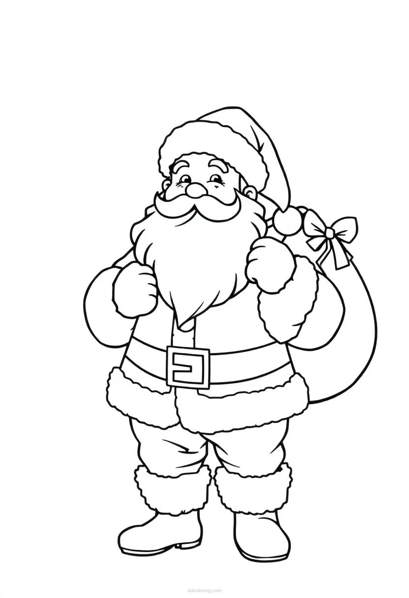 Santa Claus With Gift Sack coloring pages