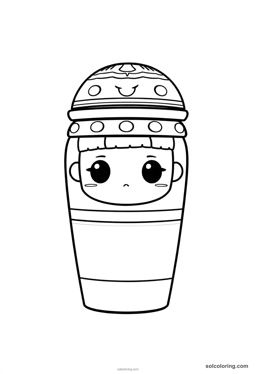 Sarcophagus With Painted Lid chibi coloring page for kids