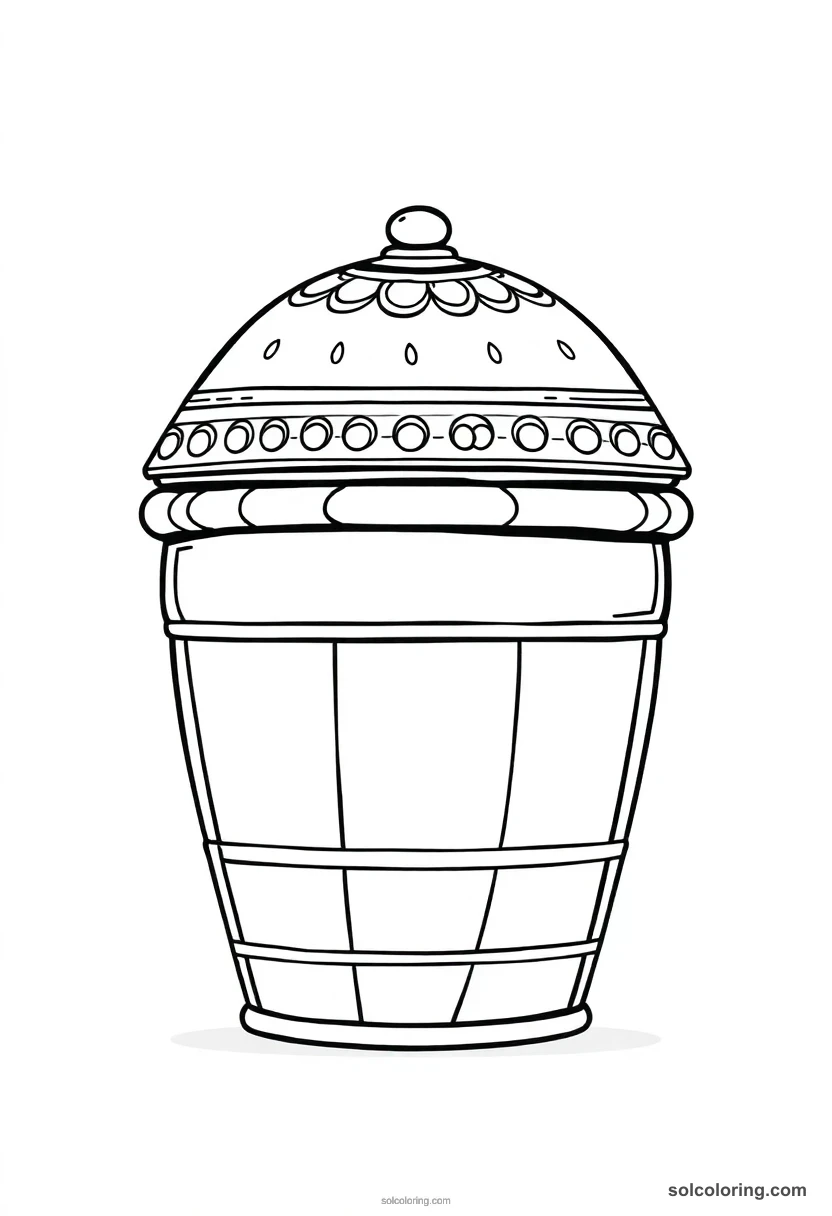 Sarcophagus With Painted Lid cute cartoon coloring page for kids