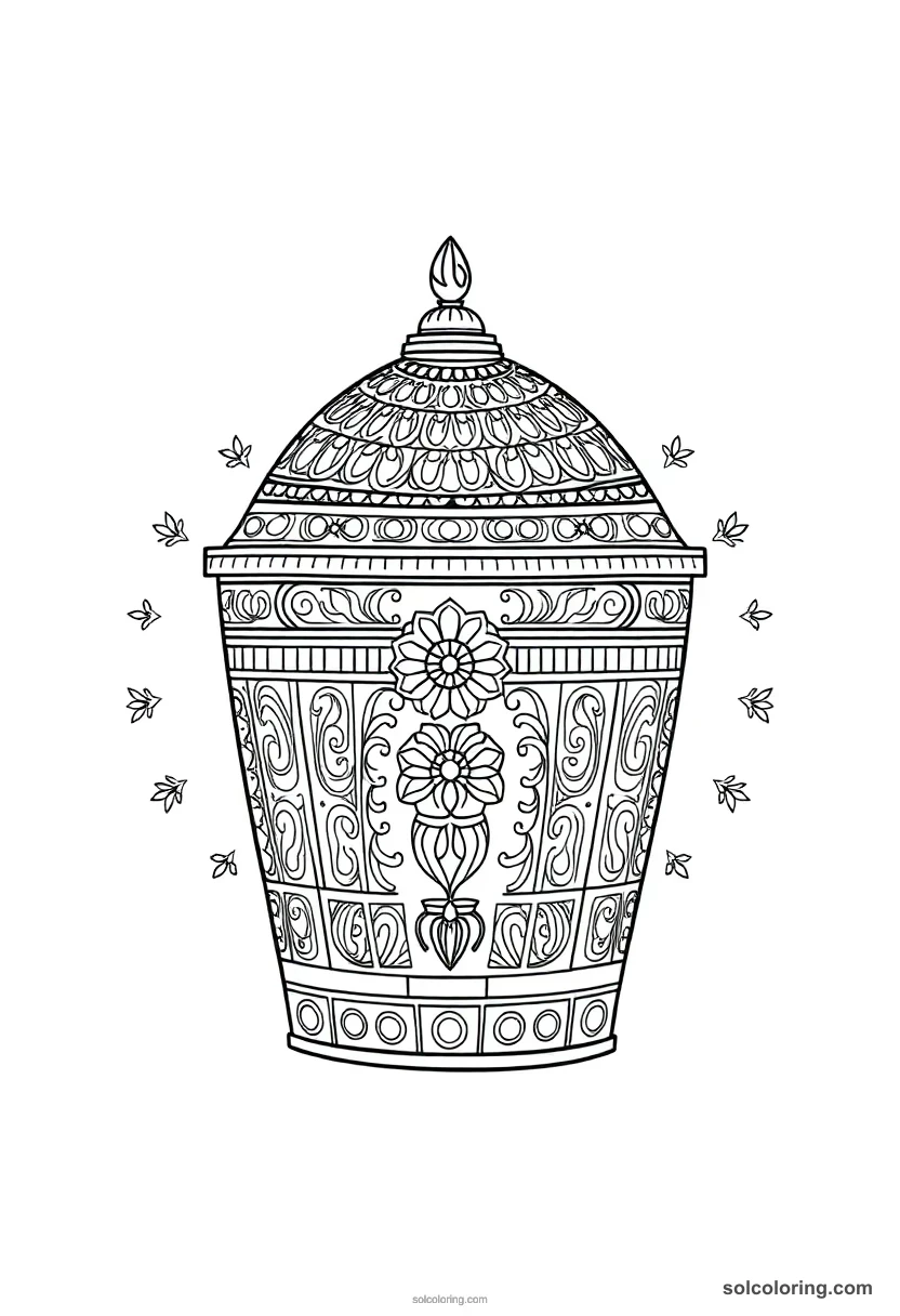 Sarcophagus With Painted Lid mandala coloring page for kids