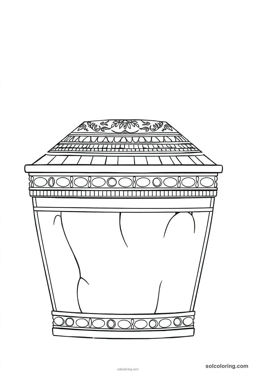 Sarcophagus With Painted Lid coloring page for kids