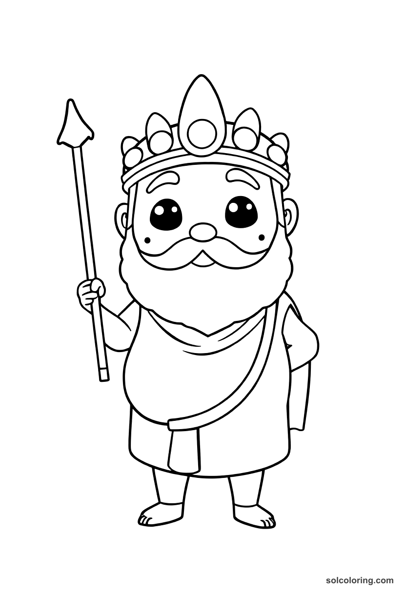 Cute Cartoon Sargon of Akkad Founding His Empire coloring page, free printable cute cartoon style