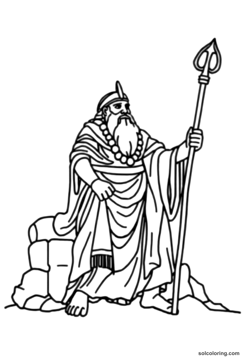 Simple Sargon of Akkad Founding His Empire coloring page, free printable simple style