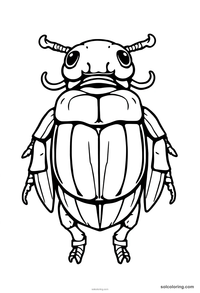 Chibi Scarab Beetle Amulet chibi coloring page for kids