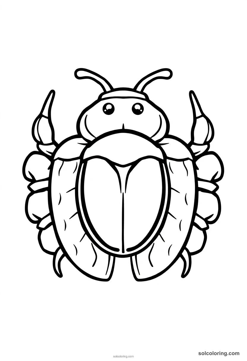 Cute Cartoon Scarab Beetle Amulet cute cartoon coloring page for kids