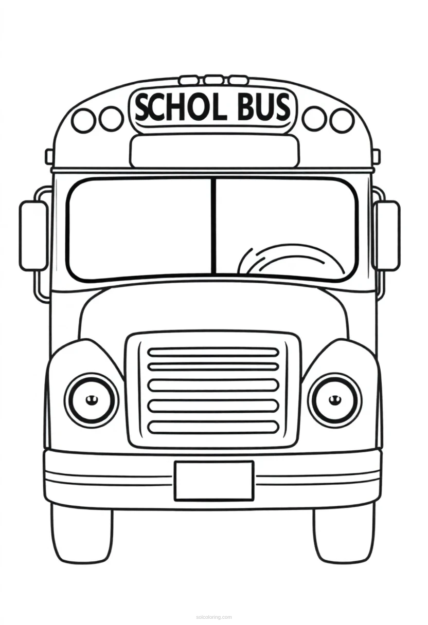 School Bus Chibi coloring pages