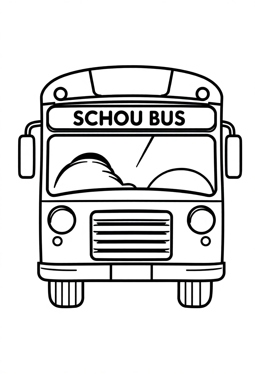 School Bus coloring page, free printable