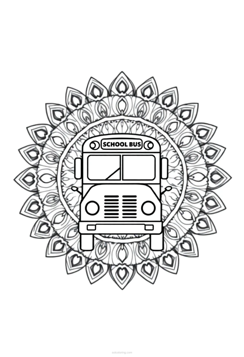 School Bus coloring page for kids