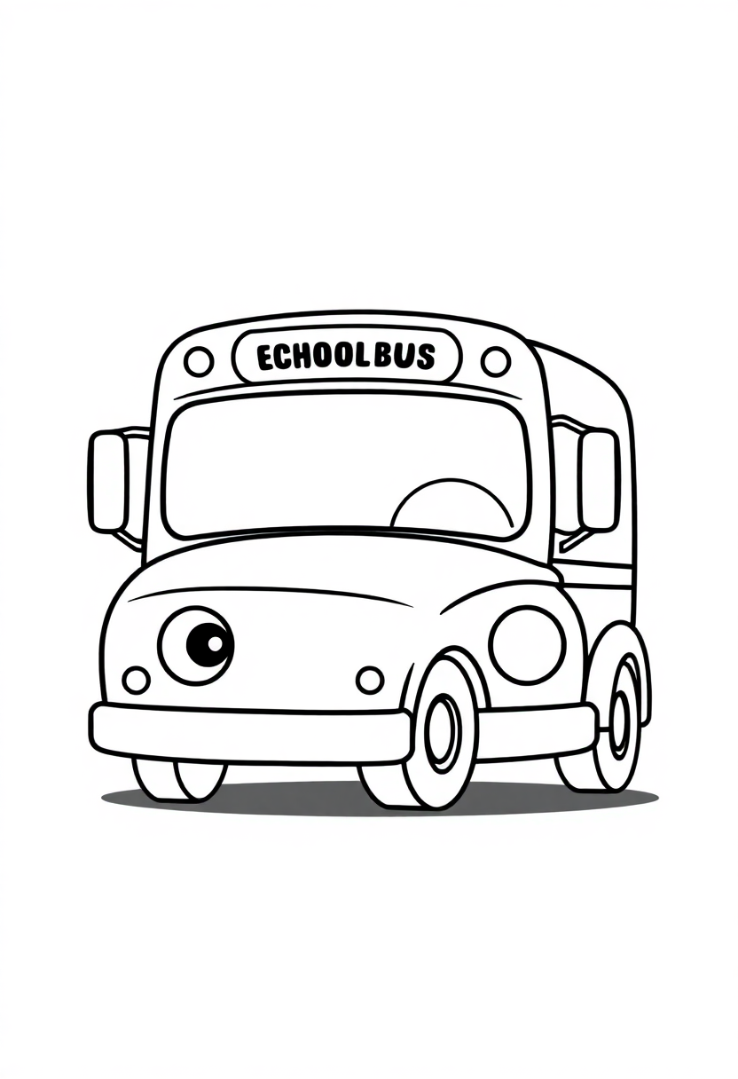 School Bus coloring page, free printable