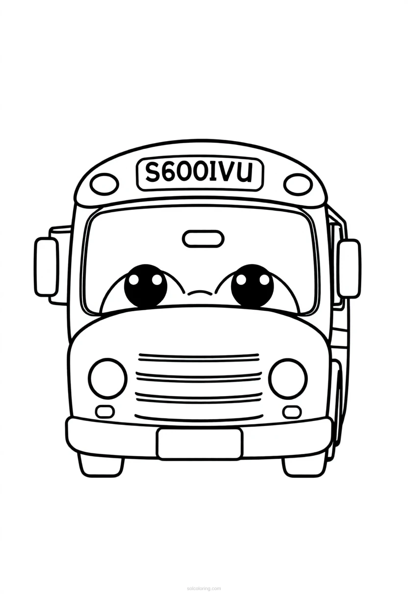 School Bus coloring page for kids
