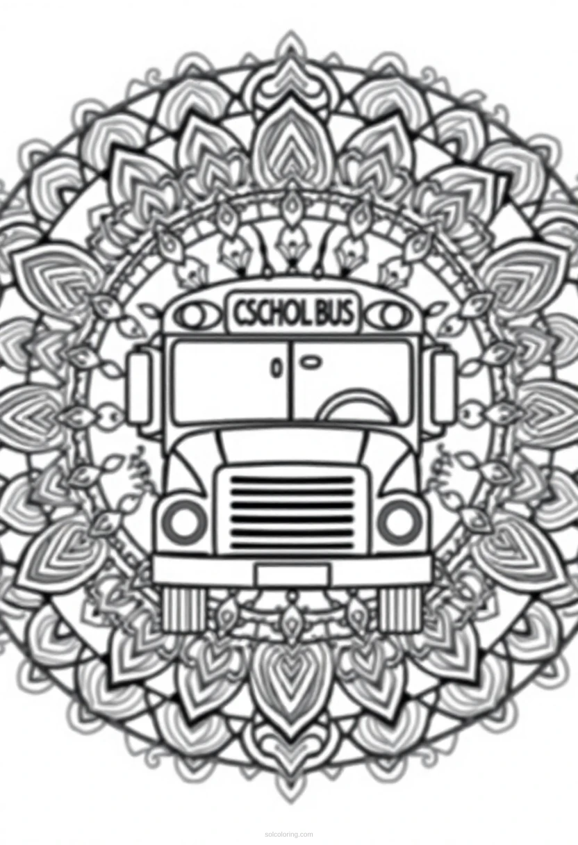 School Bus coloring page for kids