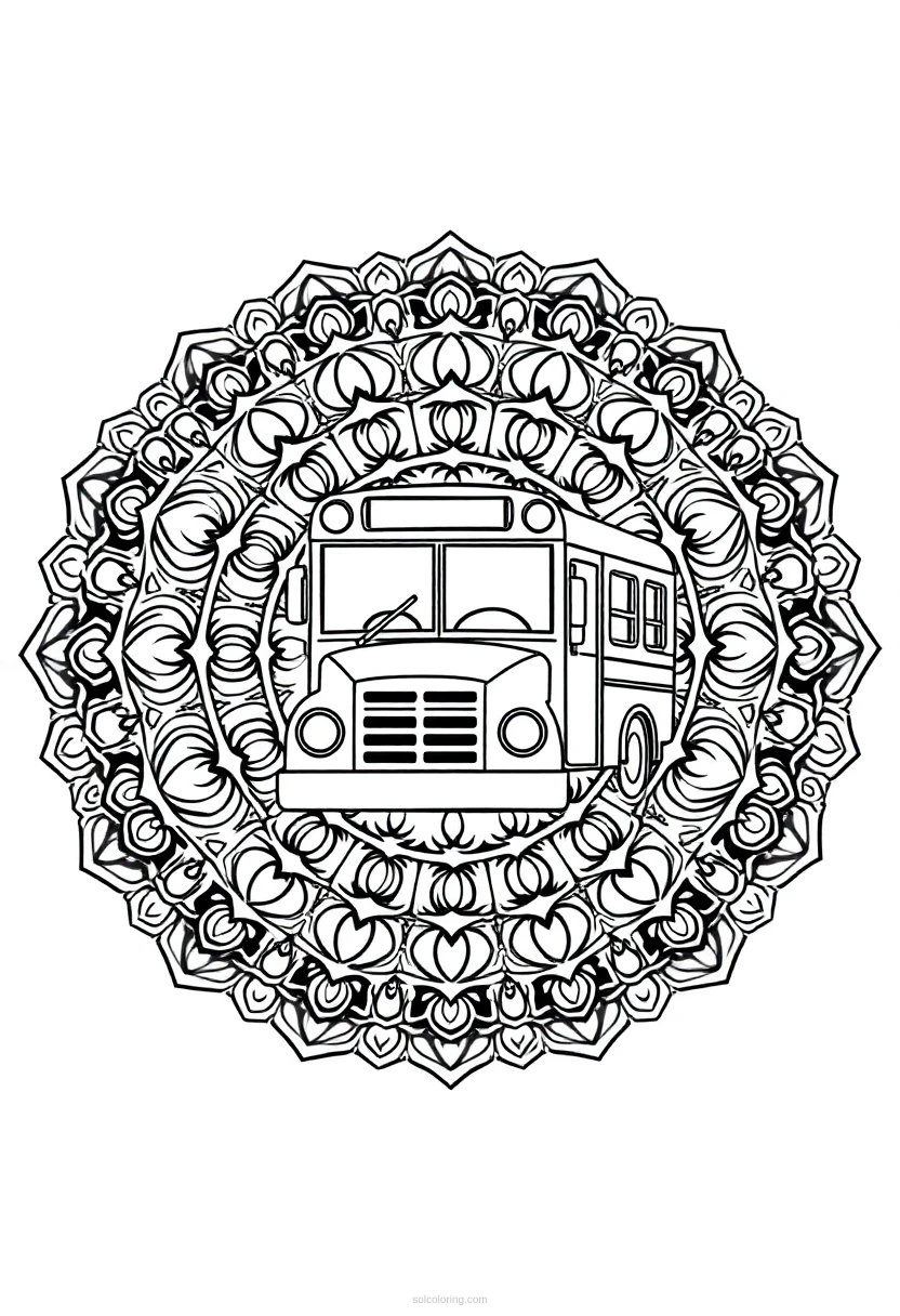 School Bus coloring page for kids