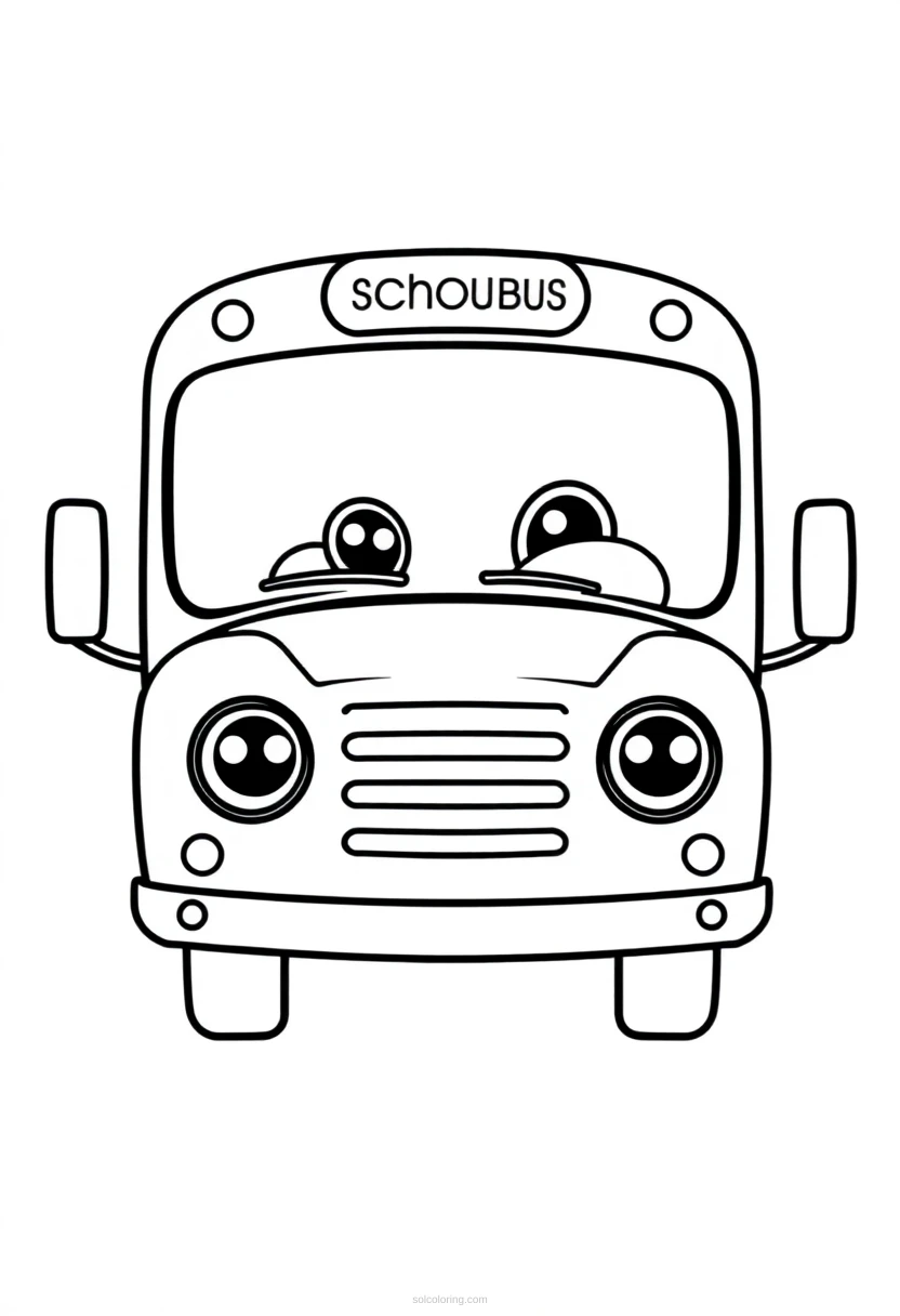 School Bus Simple coloring page for kids