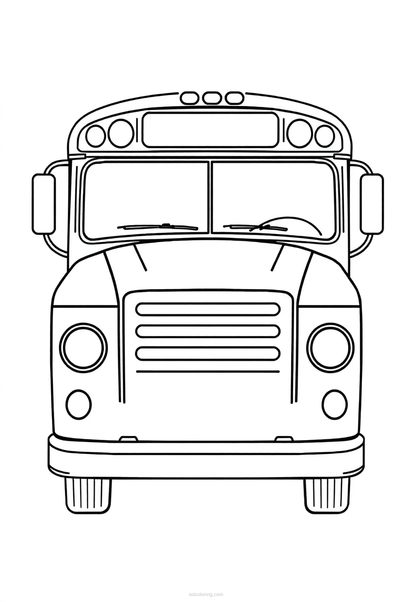 School Bus Simple coloring page for kids