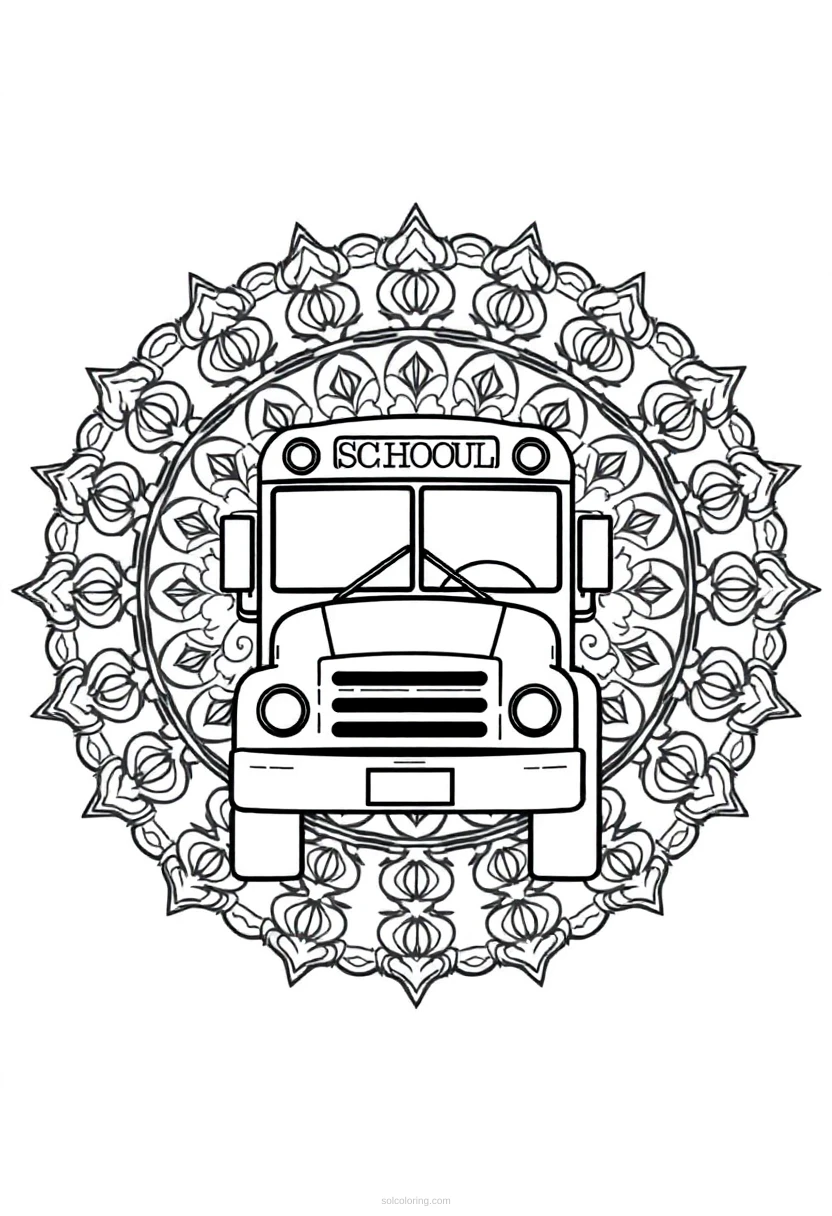 School Bus Simple coloring page for kids
