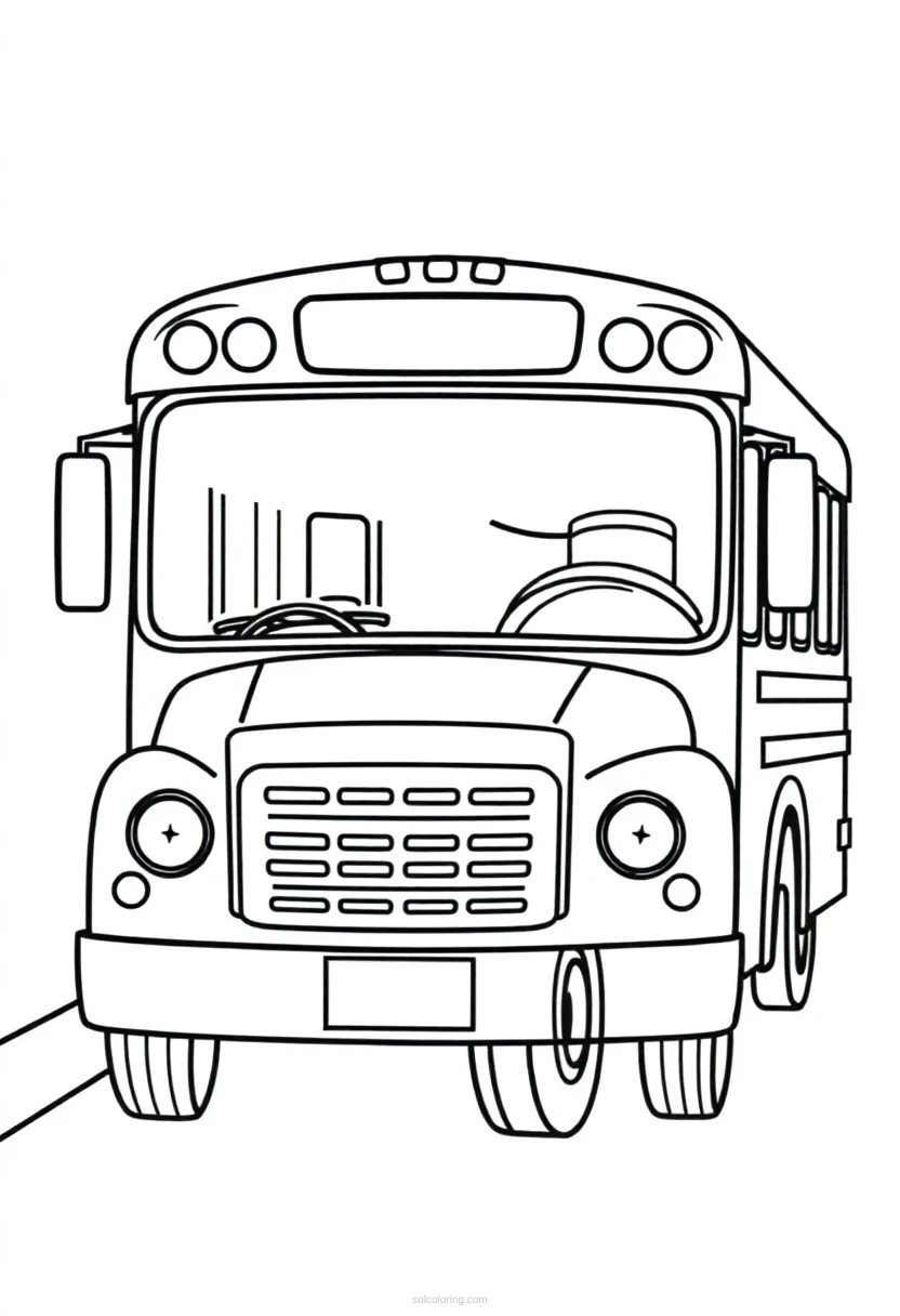 School Bus Simple coloring page for kids