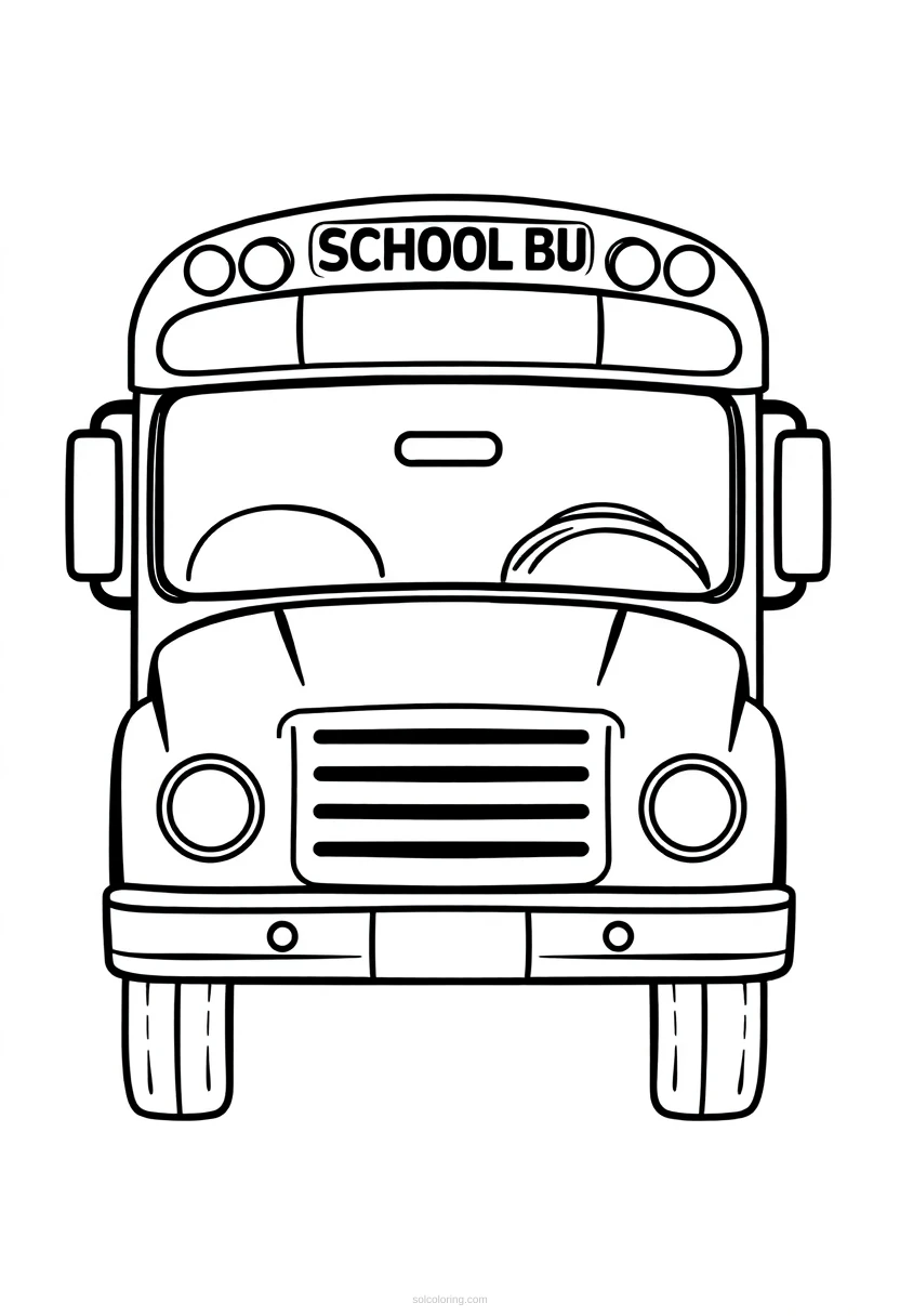 School Bus Simple coloring page for kids
