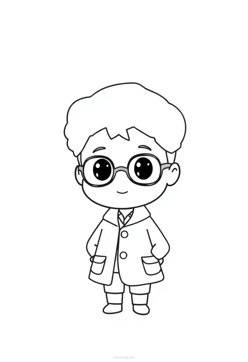 Scientist coloring page for kids