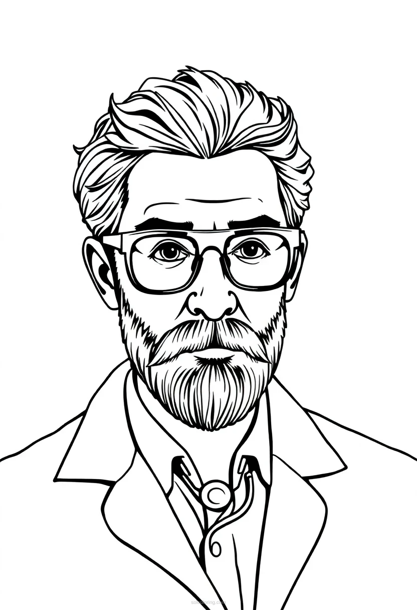 Scientist coloring page for kids