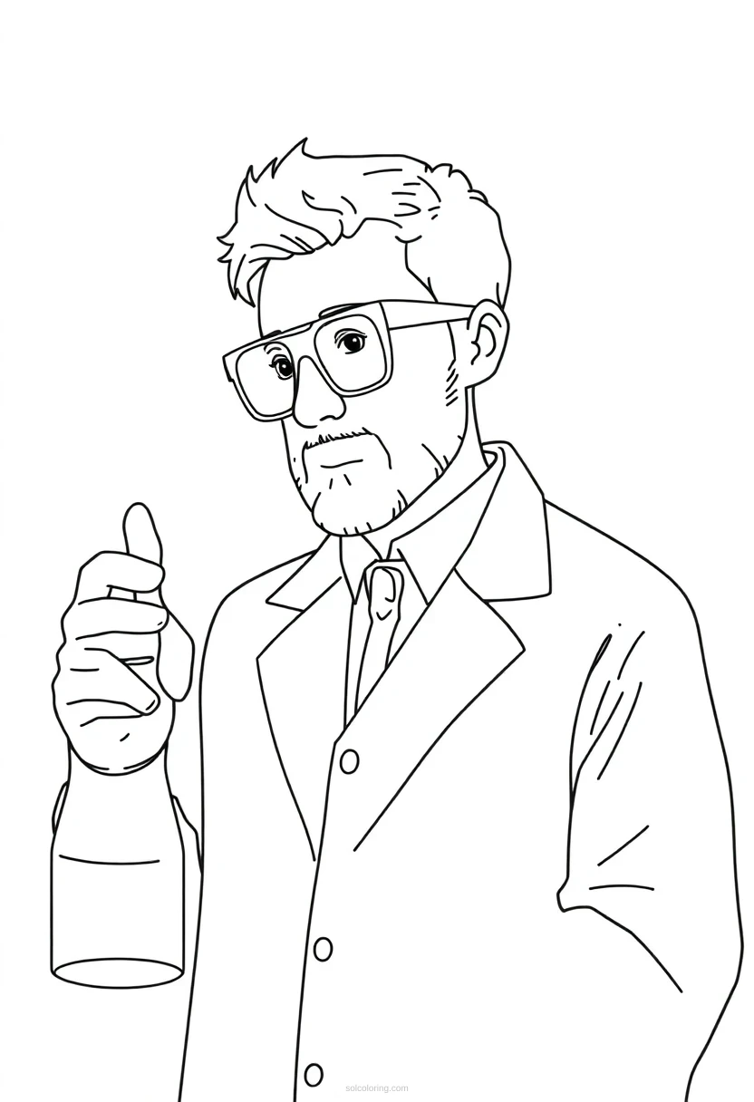 Scientist coloring page for kids