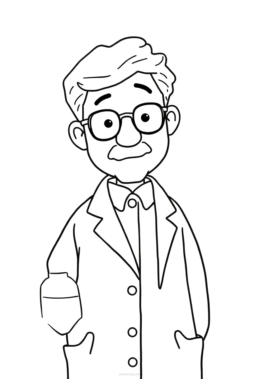 Scientist coloring page for kids