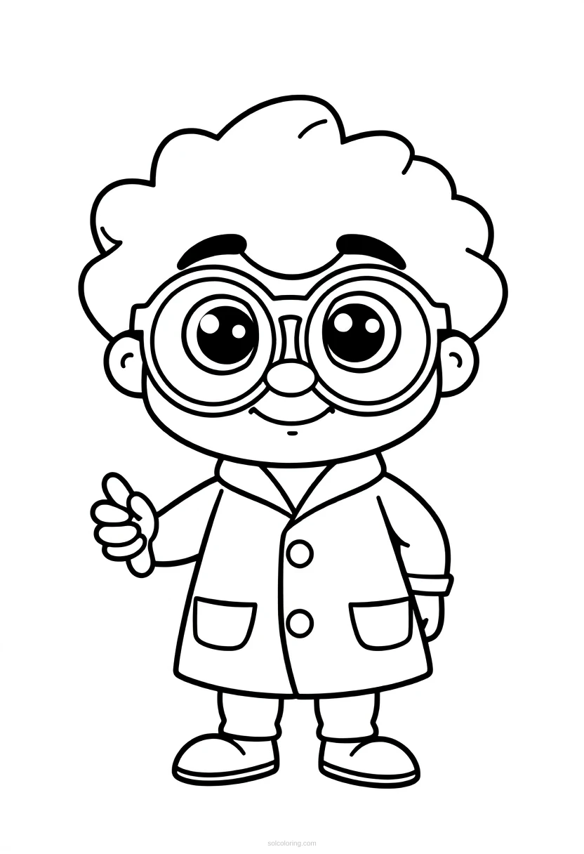 Scientist coloring page for kids