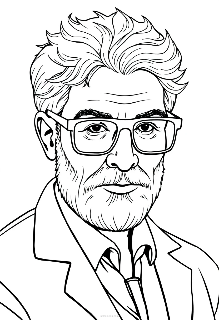 Scientist coloring page for kids