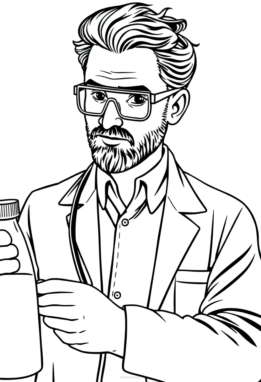 Scientist coloring page for kids