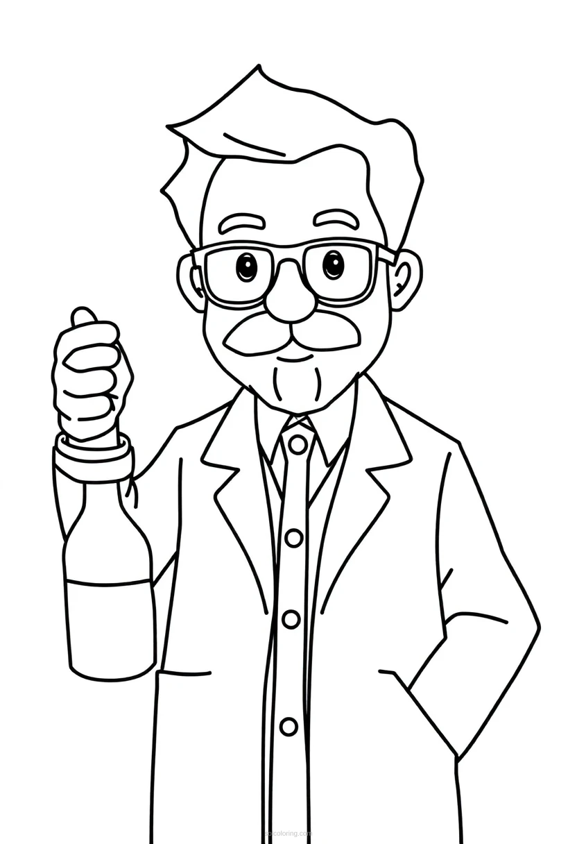 Scientist coloring page for kids