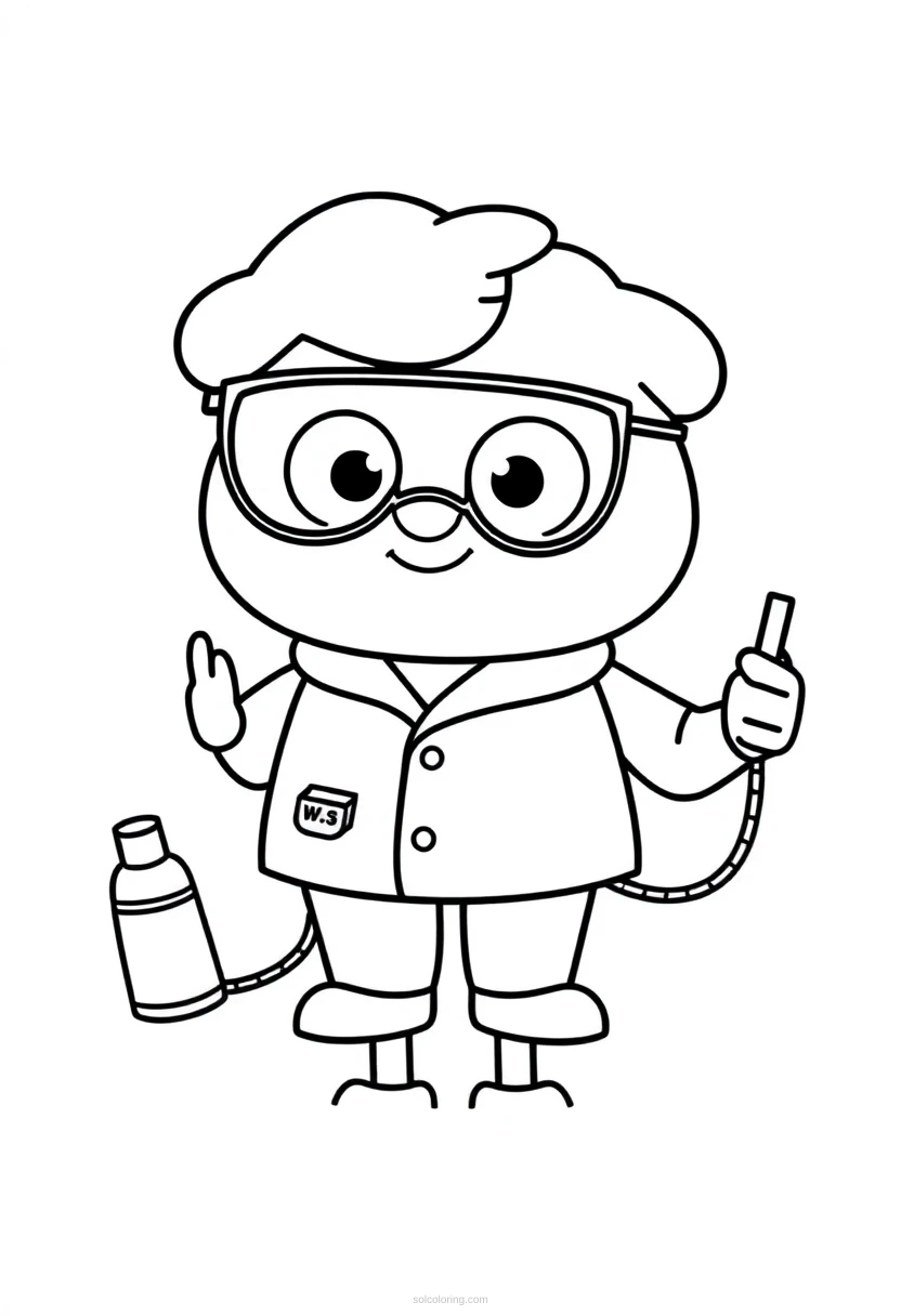 Scientist coloring page for kids