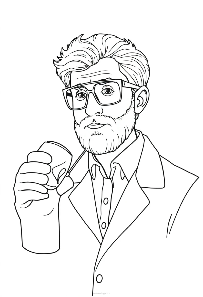 Scientist coloring page for kids
