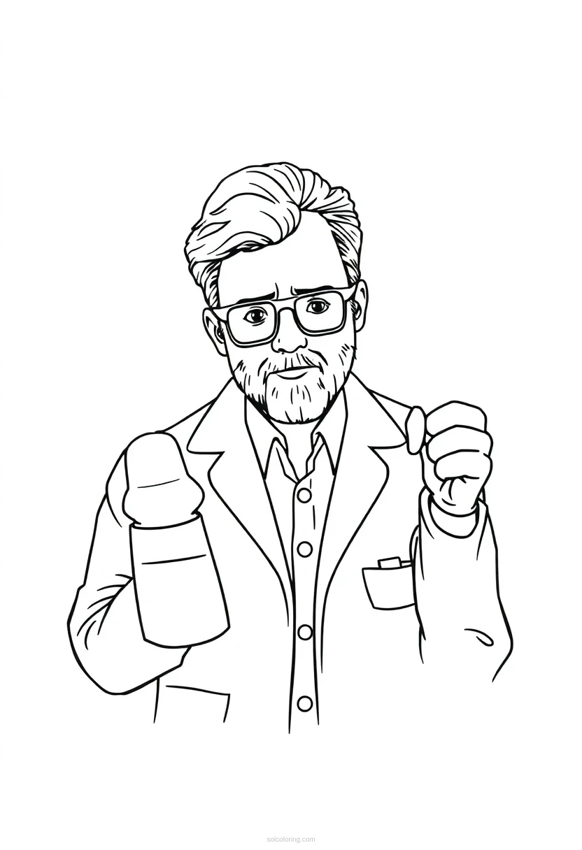 Scientist coloring page for kids