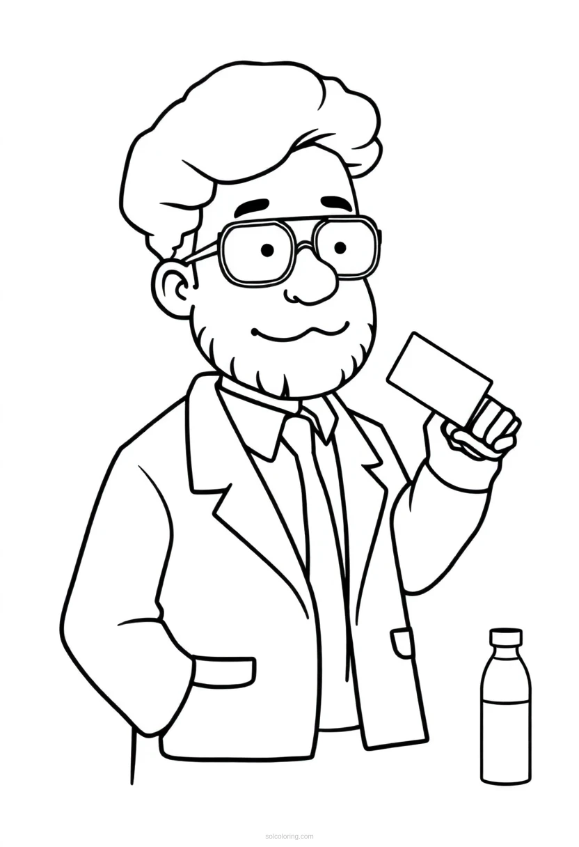 Scientist coloring page for kids