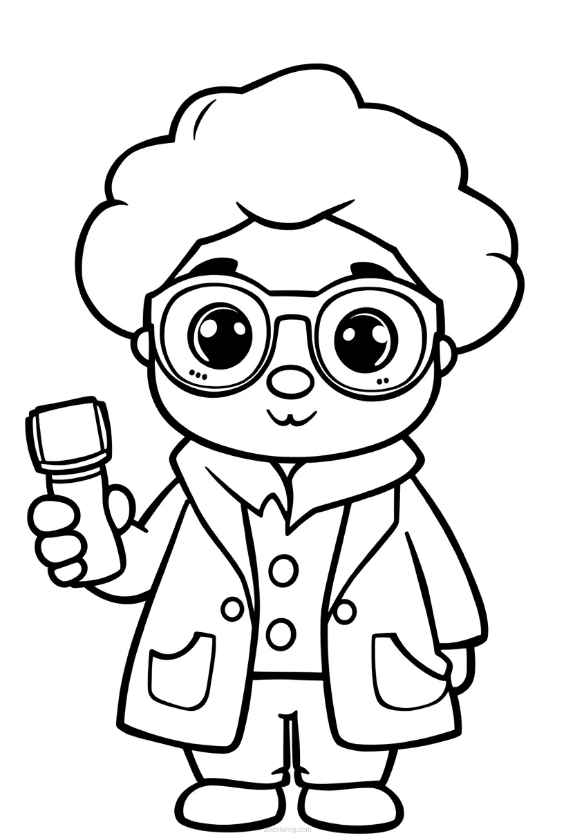 Scientist coloring page for kids
