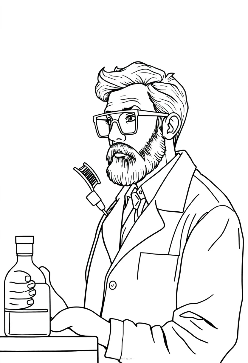 Scientist coloring page for kids
