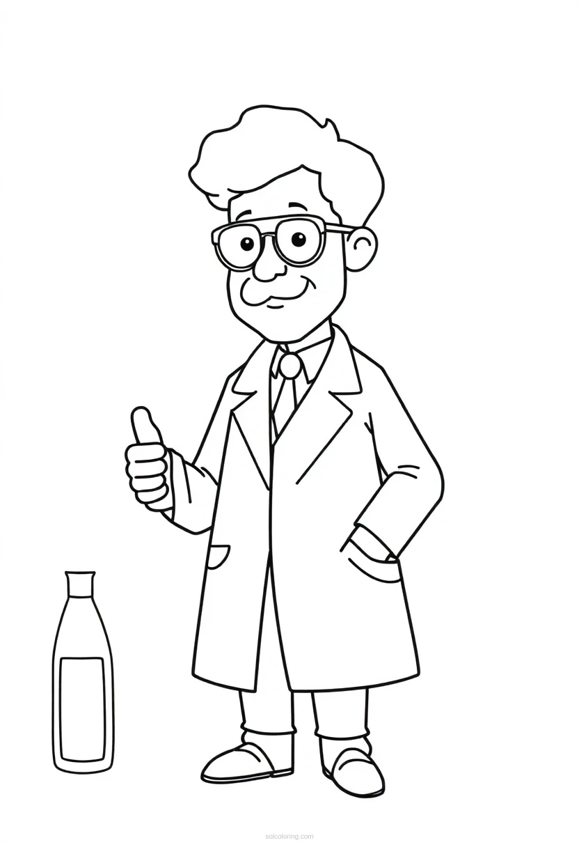 Scientist coloring page for kids
